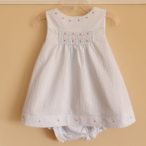Luli & Me Other - NWT Luli & Me Blue Gingham Seersucker Baby Dress